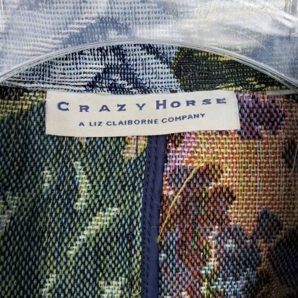 LIZ CLAIBORNE CRAZY HORSE womens floral jacquard Double Button jacket NO SIZE - Picture 3 of 5